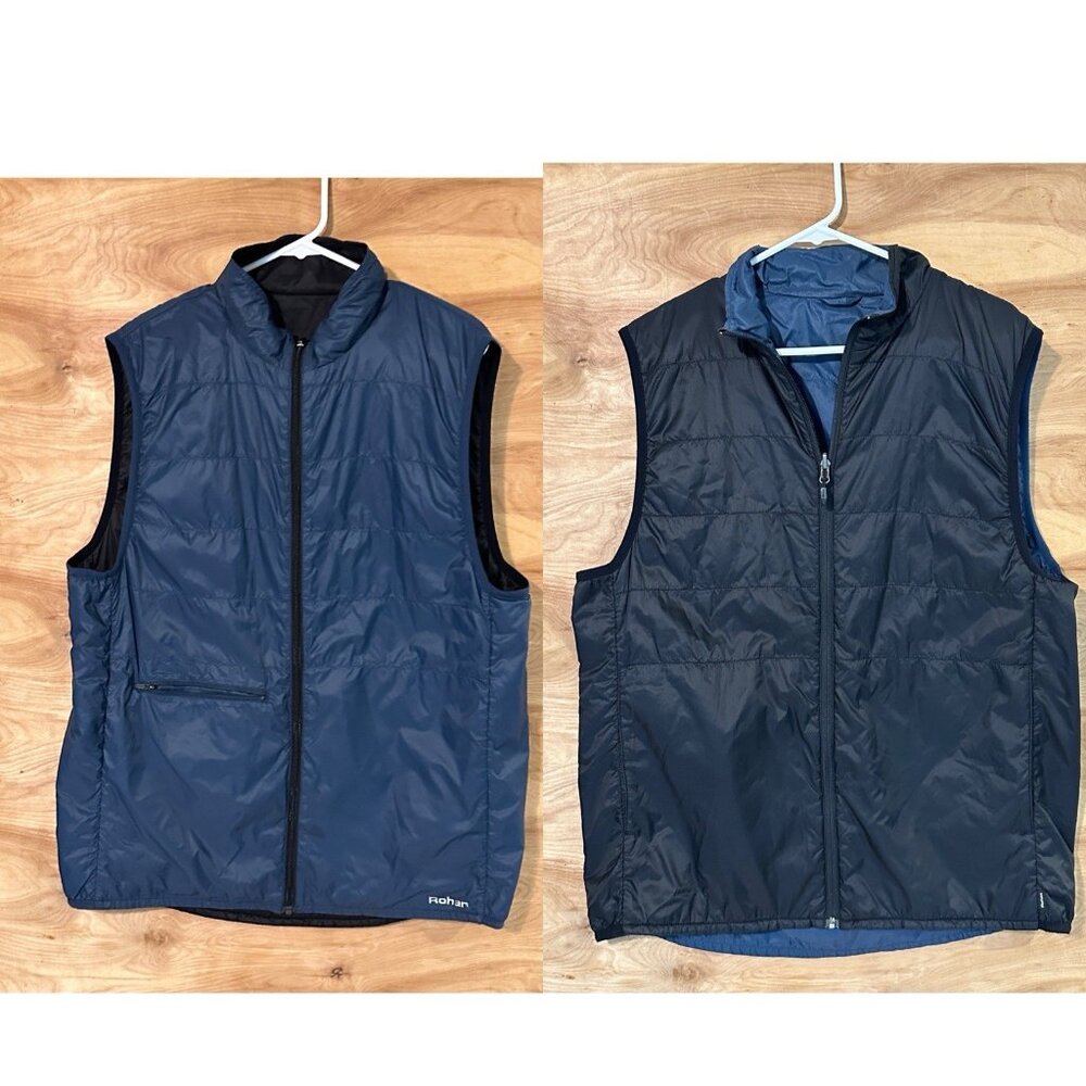 Rohan Spark Vest Gilet Men’s XL ? Reversible Lightweight Blue Black Hiking